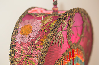 Detail of Crescent Moon Victorian Lamp and Beaded Shade