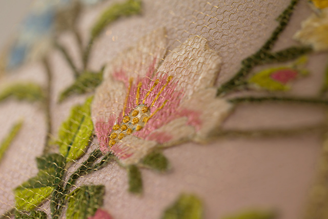 Detail of Pair of Japanese Tea Garden Victorian Lampshades