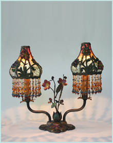 French Chenille Appliques on Lampshade