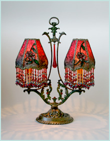Romantic Lace Beaded Sconces on a Candelabra Base