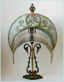 Art Nouveau Lamp with antique appliques