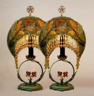 Arts & Crafts style mantle lamps