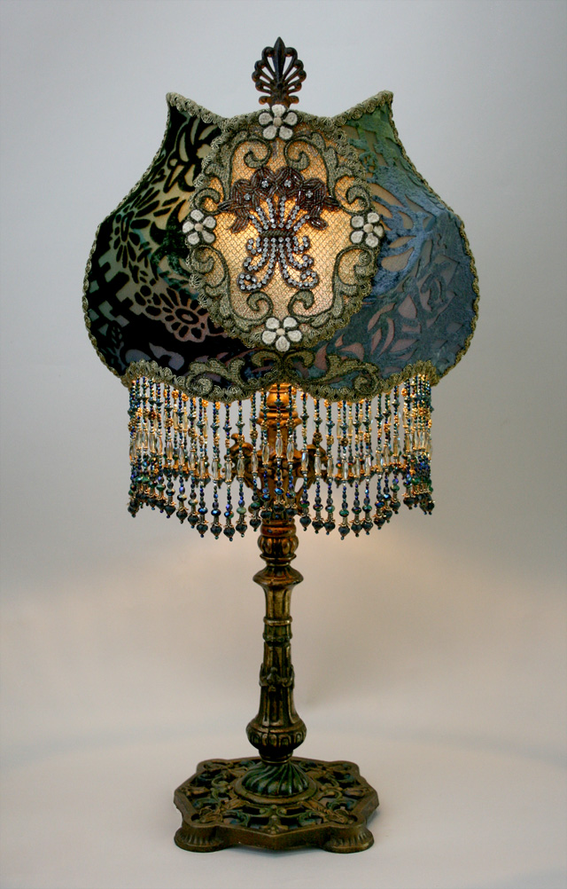 Cameo Victorian Lampshade with Rhinestones