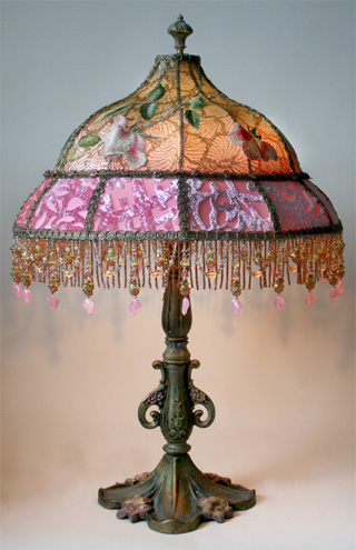 Victorian Shadowbox Lampshade with French Embroidery