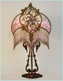 Edwardian Inpired lampshade with metallic lace