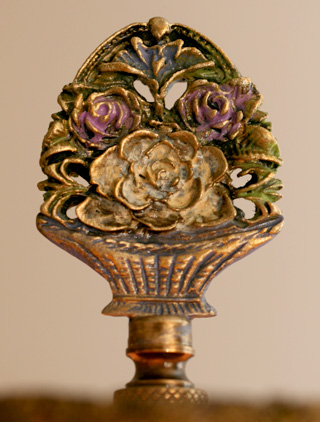 detail of victorian ribbon roses