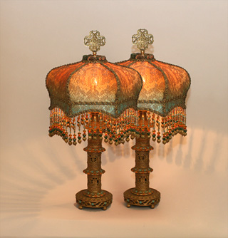 Art Nouveau style victorian lampshade base