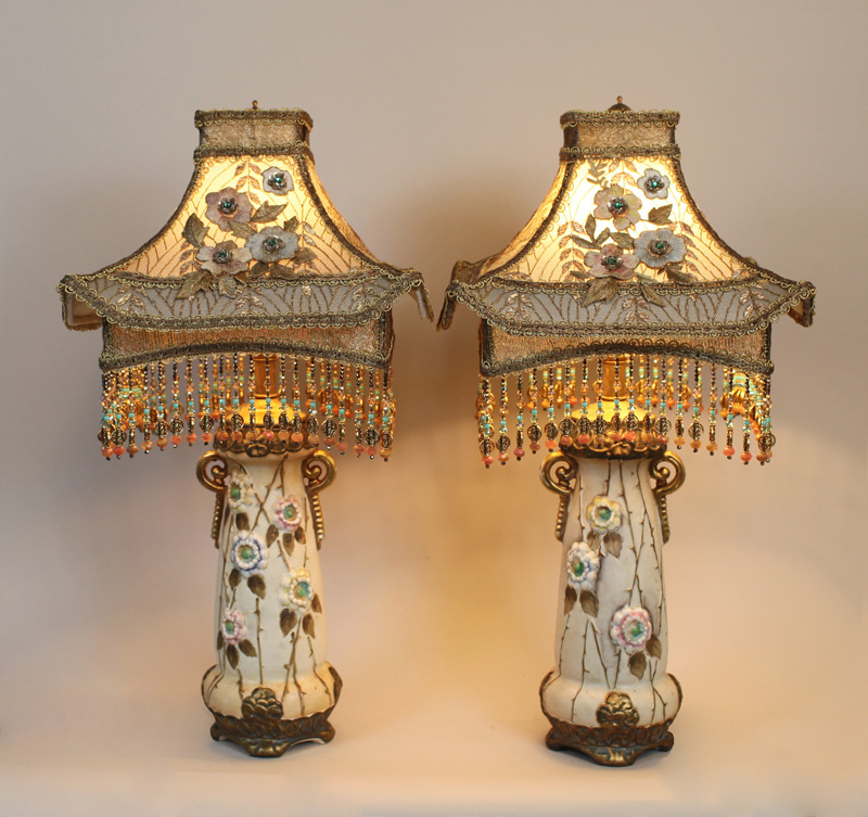 Chinoiserie Style Pagoda Lampshades on Amphora Lamps