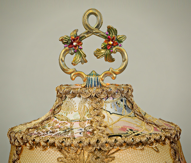 Chinoiserie Lampshade with Antique Textiles