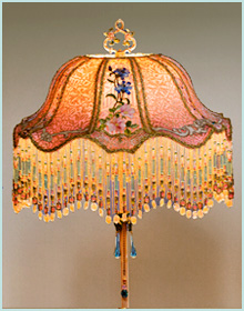 Antique Victorian Lampshade with French Embroidery