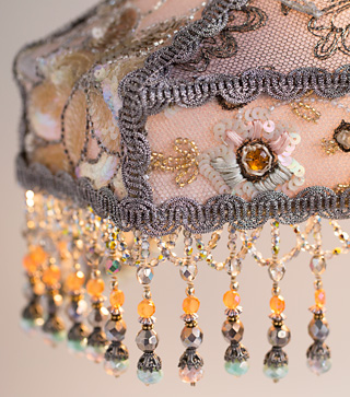 Victorian Lampshade with Silver Lace