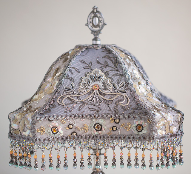 Victorian Lampshade with Silver Lace