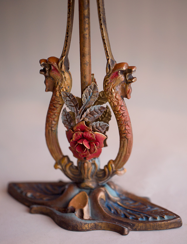 Antique Vintage Dragon Lamp Base