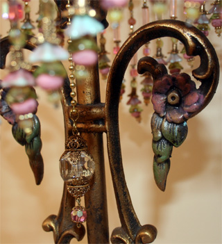 detail of victorian lamp shade