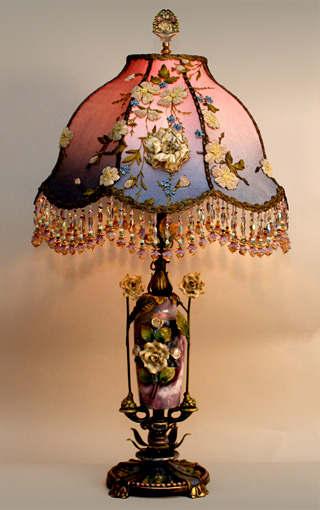 detail of victorian ribbon roses