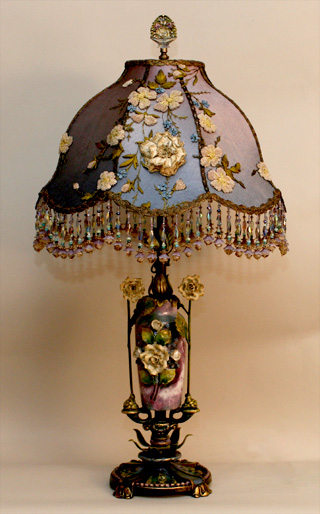 detail of victorian ribbon roses