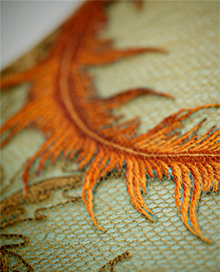 Chinoiserie Lampshade with Antique Textiles