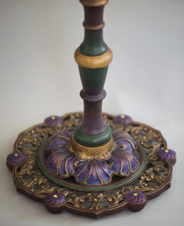 victorian lampshade with violets